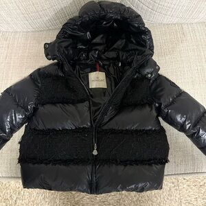 Moncler Kids Shiny Black Puffer Coat